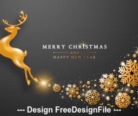 Christmas happy new year template vector