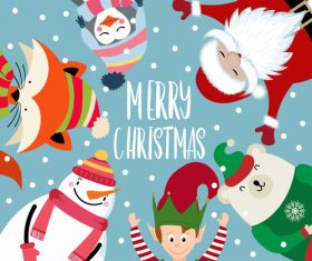 Christmas holiday santa celebration gift cartoon illustration vector