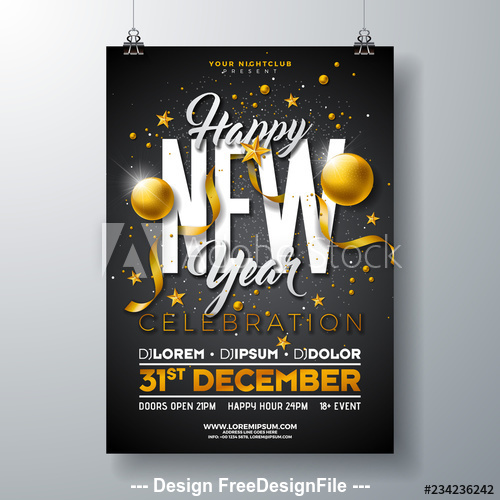 Christmas music poster template design vector