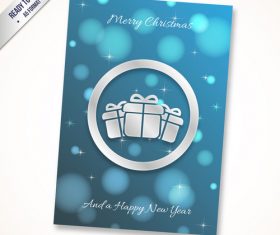 Christmas new year gift card vector