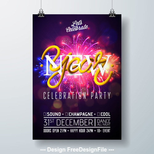 Christmas night rave party flyer vector