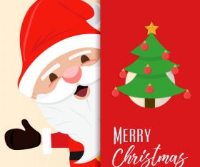 Christmas old man red label vector free download