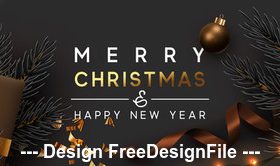 Christmas ornaments banner vector