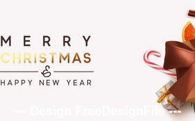 Christmas ornaments cinnamon and gift box vector