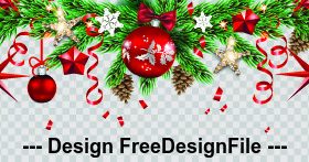 Christmas pine branch gift decoration background template vector