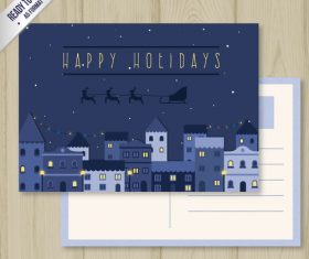 Christmas postcard card vector
