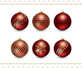 Christmas red decorative balls vector