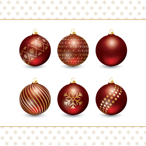 Christmas red decorative balls vector