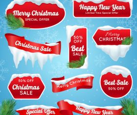 Christmas red sale banner vector