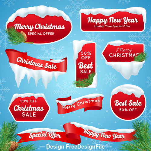 Christmas red sale banner vector