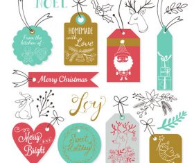 Christmas tag card vector