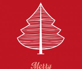 Christmas tree greeting card vector
