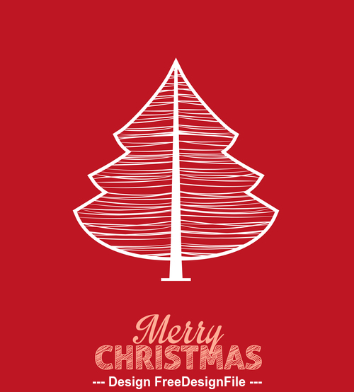 Christmas tree greeting card vector free download
