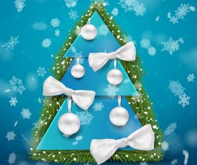 Christmas tree on white decorative ball vector