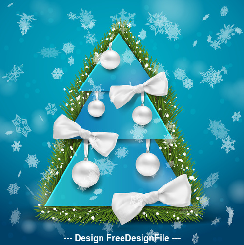 Christmas tree on white decorative ball vector