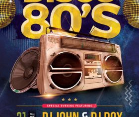 Classic Disco Party Flyer PSD Template