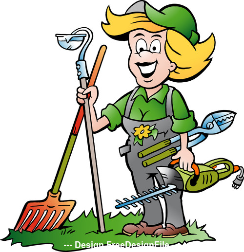 Cleaner gardener lady vector