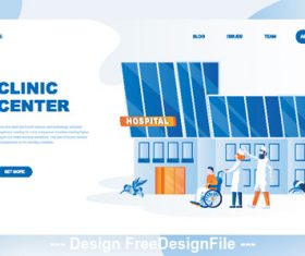 Clinic center flat isometric vector concept illustration