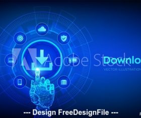 Cloud download vector