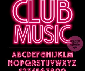 Club music color alphabet vector