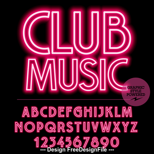 Club music color alphabet vector