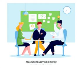 Colleagues meeting in office vector