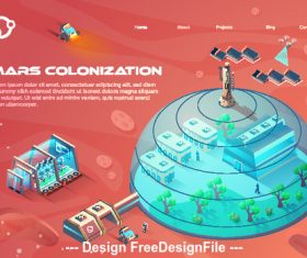 Colonization mars concept illustration vector
