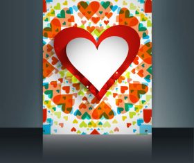 Color heart shaped brochure cover vector