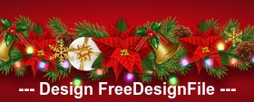 Colorful lights embellished decorated Christmas banners vector