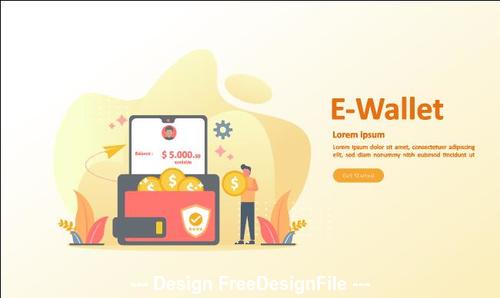 Concept e-wallet illustration vector