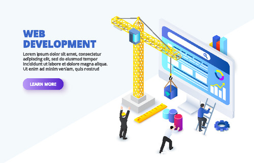 Concept illustration web development vector