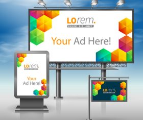 Corporate identity Geometric lattice cover billboard sign light bo vector