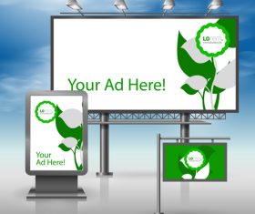 Corporate identity billboard sign light bo vector 02