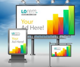 Corporate identity color strip billboard sign light bo vector