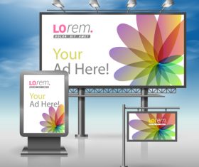 Corporate identity flower cover billboard sign light bo vector