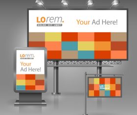 Corporate identity plaid cover billboard sign light bo vector