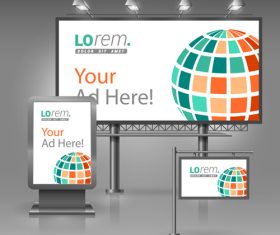 Corporate identity round sphere billboard sign light bo vector