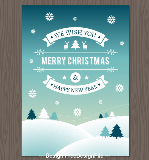 Cover christmas new year card vector