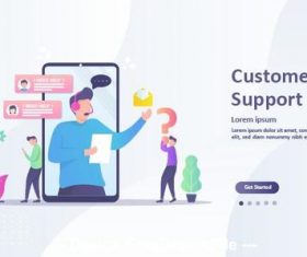 Customer support cartoon illustration vector