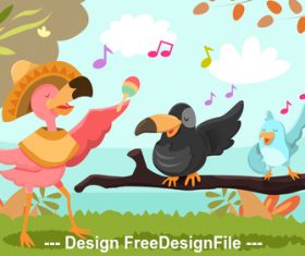 Cute cartoon bird vector