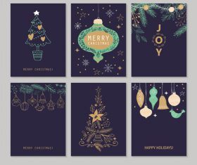 Cute christmas hand drawing tag vector