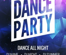 Dance party poster vector free download