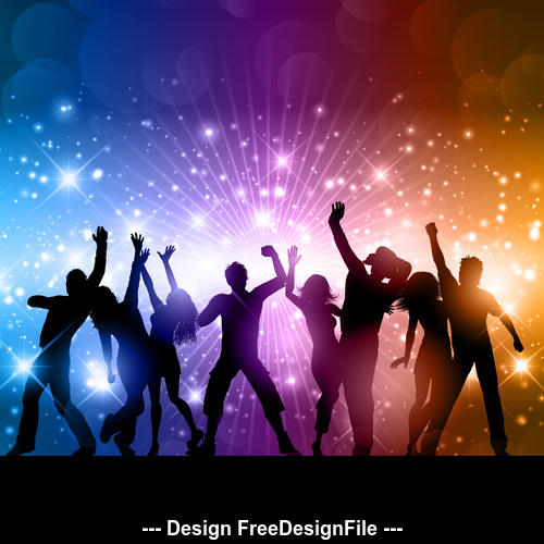 Dancing people silhouettes vector