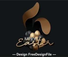 Dark background easter egg illustration vector