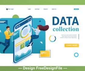 Data graphs and charts concept illustration vector
