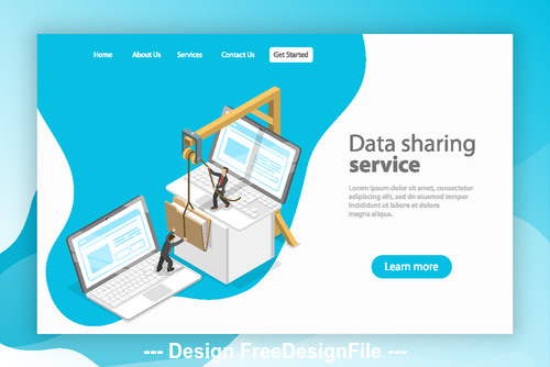 Data sharing service concept illustration vector