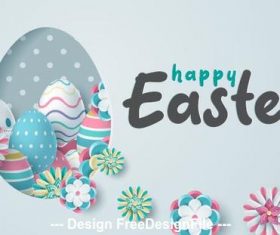 Decorative easter card illustration vector