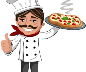 Delicious pizza vector