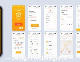 Delivery mobile app Ui Kit Screen vector
