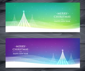 Different colors christmas card banner vector